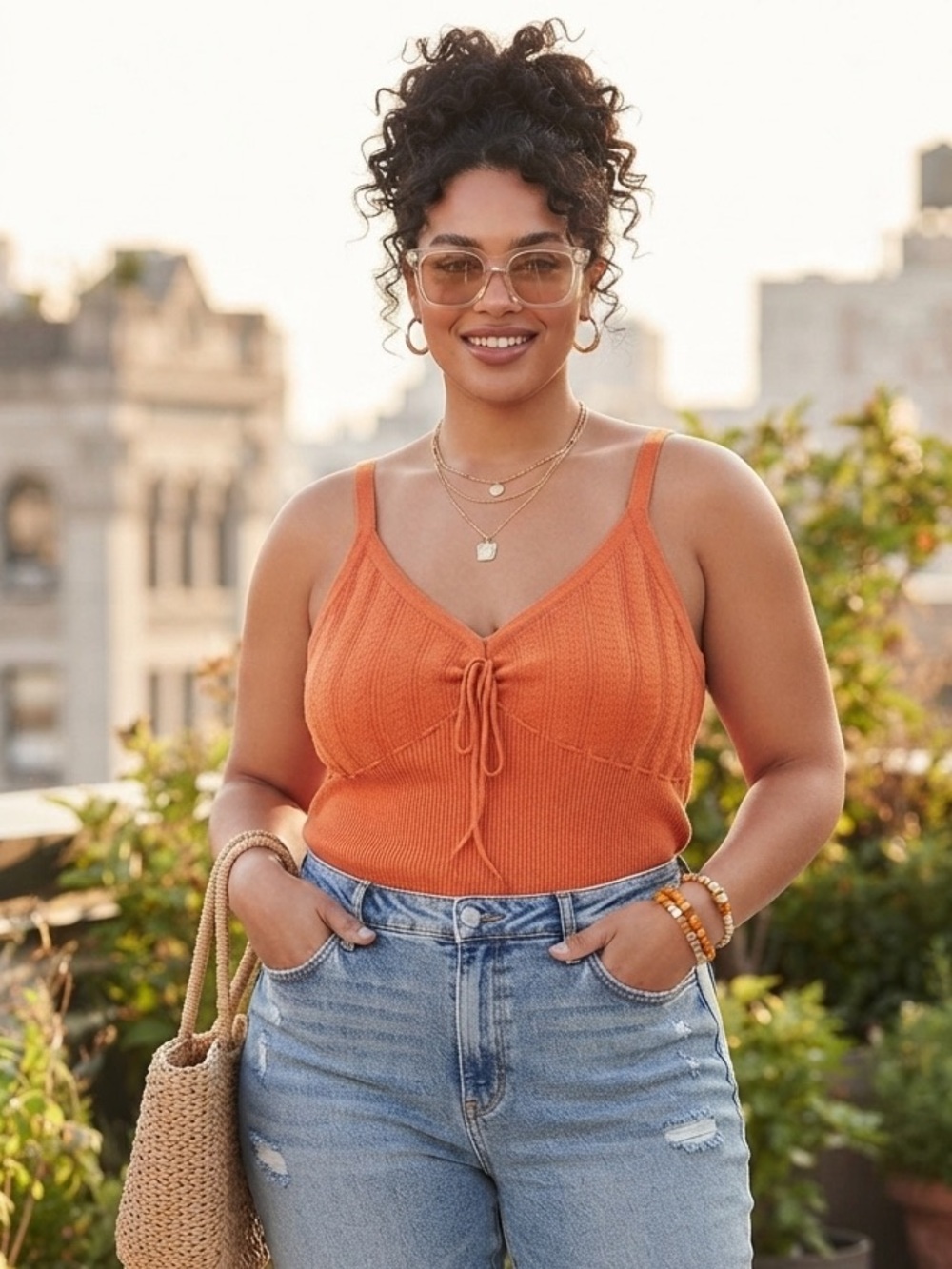 Y2K Vintage Studio 1940 Orange Sweater Tank